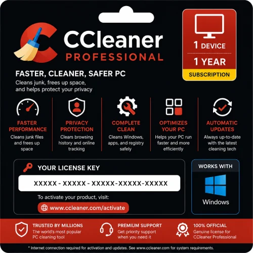 CCleaner Professional 1 PC - 1 YEAR