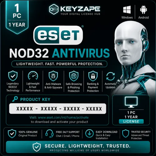 Eset Nod32 Antivirus 1 Pc 1 Year