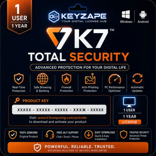 K7 Total Security 1 User 1 Year