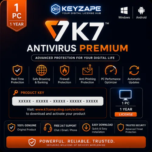 K7 antivirus premium 1 Pc 1 Year