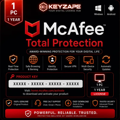 McAfee Total Protection 1 Pc 1 Year