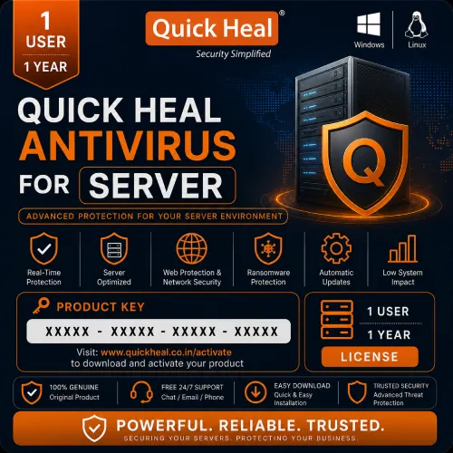 Quick Heal Antivirus For Server 1 User 1 Year